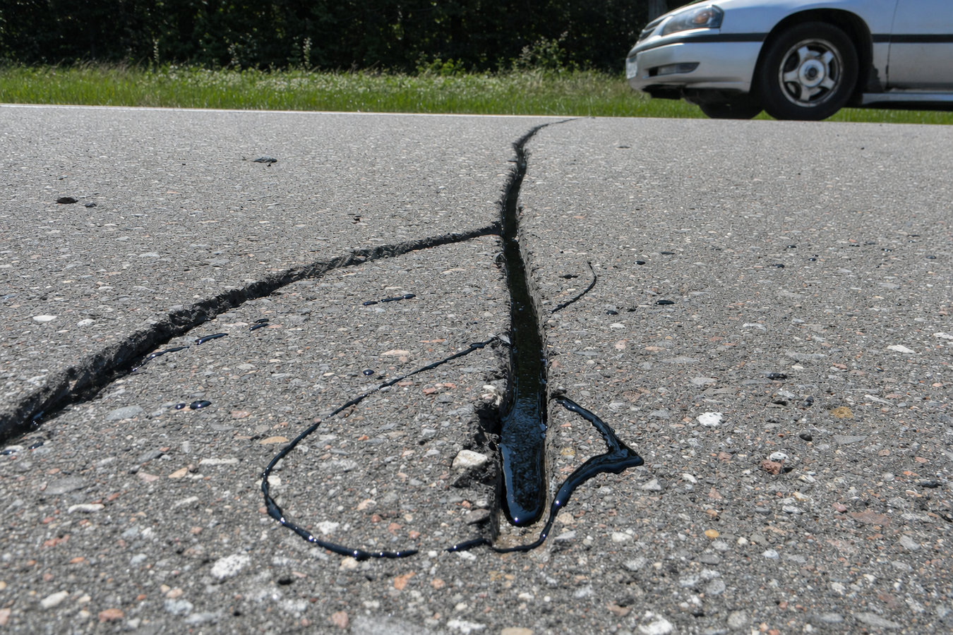 Asphalt crack sealing